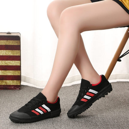 Student Antiskid Football Training Shoes Adult Rubber Spiked Soccer Shoes, Size: 35/225(Black+Red)-garmade.com
