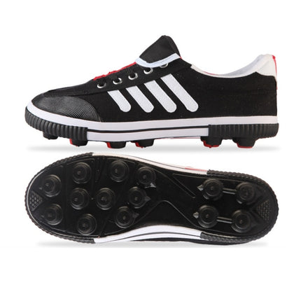 Student Antiskid Football Training Shoes Adult Rubber Spiked Soccer Shoes, Size: 36/230(Black+White)-garmade.com