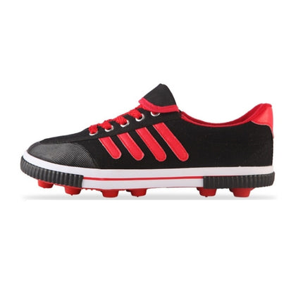 Student Antiskid Football Training Shoes Adult Rubber Spiked Soccer Shoes, Size: 37/235(Black+Red)-garmade.com