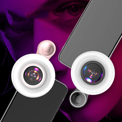Mobile Phone Macro Lens Beauty Makeup Selfie Light(Black)-garmade.com