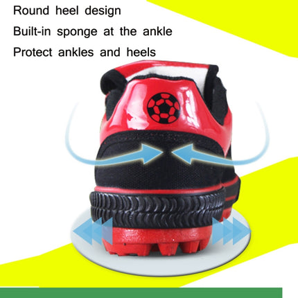Children Soccer Shoes Antiskid Wear-Resistant Nylon Fastener Football Training Shoes, Size: 28/180(Blue+Orange)-garmade.com