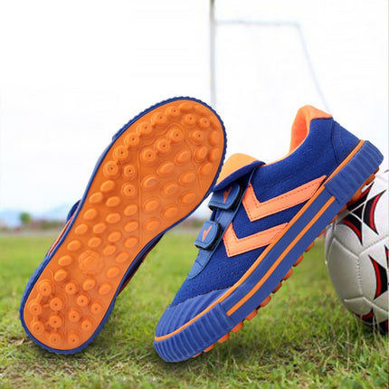 Children Soccer Shoes Antiskid Wear-Resistant Nylon Fastener Football Training Shoes, Size: 30/200(Red)-garmade.com