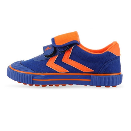 Children Soccer Shoes Antiskid Wear-Resistant Nylon Fastener Football Training Shoes, Size: 32/210(Blue+Orange)-garmade.com