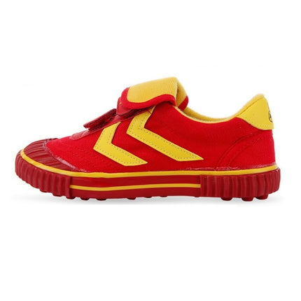 Children Soccer Shoes Antiskid Wear-Resistant Nylon Fastener Football Training Shoes, Size: 35/225(Red)-garmade.com