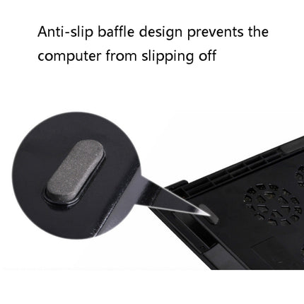NUOXI M8 Laptop Radiator Multi-Angle Adjustment Six Fan Touch Screen Button Bracket(Black)-garmade.com