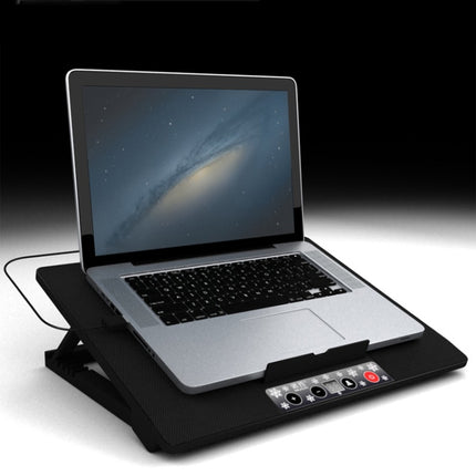 NUOXI M8 Laptop Radiator Multi-Angle Adjustment Six Fan Touch Screen Button Bracket(Black)-garmade.com