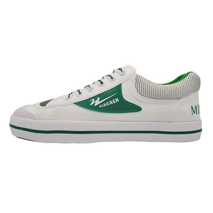 MINGREN Student Canvas Shoes Casual Antiskid Retro Sneakers, Size: 32(White Green)-garmade.com