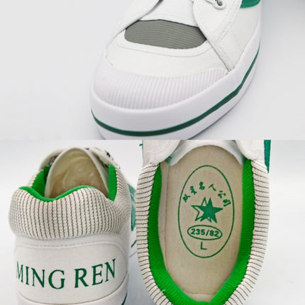 MINGREN Student Canvas Shoes Casual Antiskid Retro Sneakers, Size: 35(White Green)-garmade.com