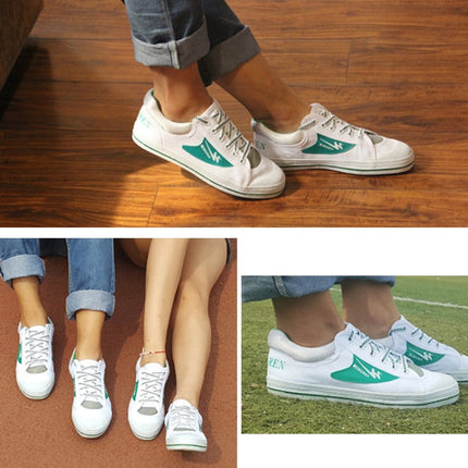 MINGREN Student Canvas Shoes Casual Antiskid Retro Sneakers, Size: 40(White Green)-garmade.com