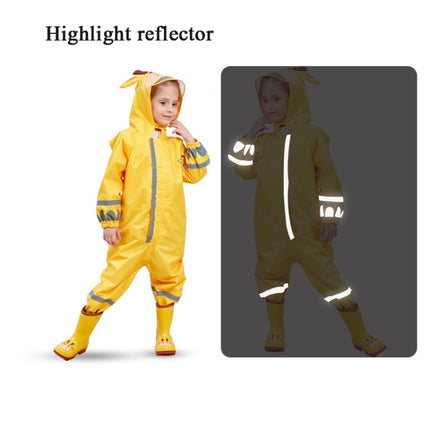 Children One-Piece Raincoat Boys And Girls Lightweight Hooded Poncho, Size: S(Yellow)-garmade.com