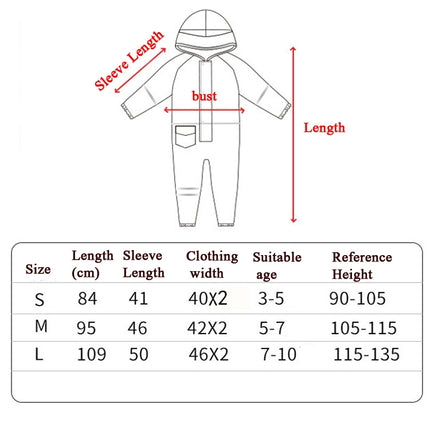 Children One-Piece Raincoat Boys And Girls Lightweight Hooded Poncho, Size: S(Pink)-garmade.com