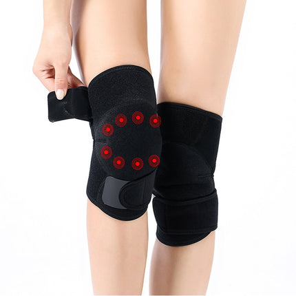 Tourmaline Self-Heating Sports Knee Pads Far Infrared Magnet Moxibustion Warm Knee Pads, Specification: One Size(Black)-garmade.com