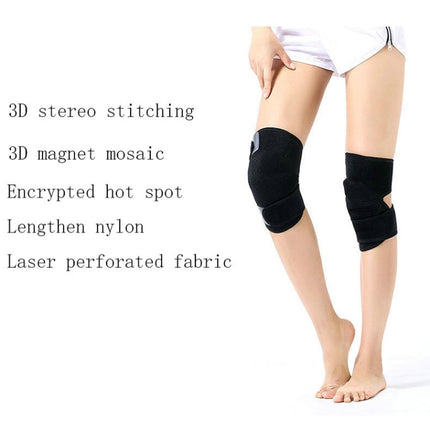 Tourmaline Self-Heating Sports Knee Pads Far Infrared Magnet Moxibustion Warm Knee Pads, Specification: One Size(Black)-garmade.com