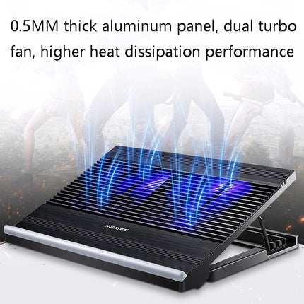 NUOXI T10 Laptop Radiator Multi-File Adjustment Aluminum Alloy Bracket(Black)-garmade.com