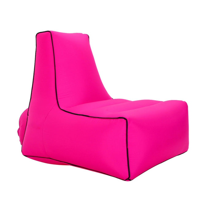BB1082 Inflatable Sofa Inflatable Bed Outdoor Folding Portable Air Sofa Size: 70 x 65 x 60cm(Rose Red)-garmade.com