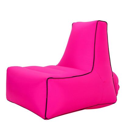 BB1082 Inflatable Sofa Inflatable Bed Outdoor Folding Portable Air Sofa Size: 70 x 65 x 60cm(Rose Red)-garmade.com