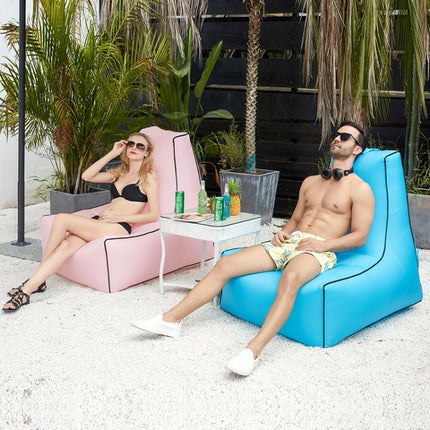 BB1082 Inflatable Sofa Inflatable Bed Outdoor Folding Portable Air Sofa Size: 70 x 65 x 60cm(Pink)-garmade.com