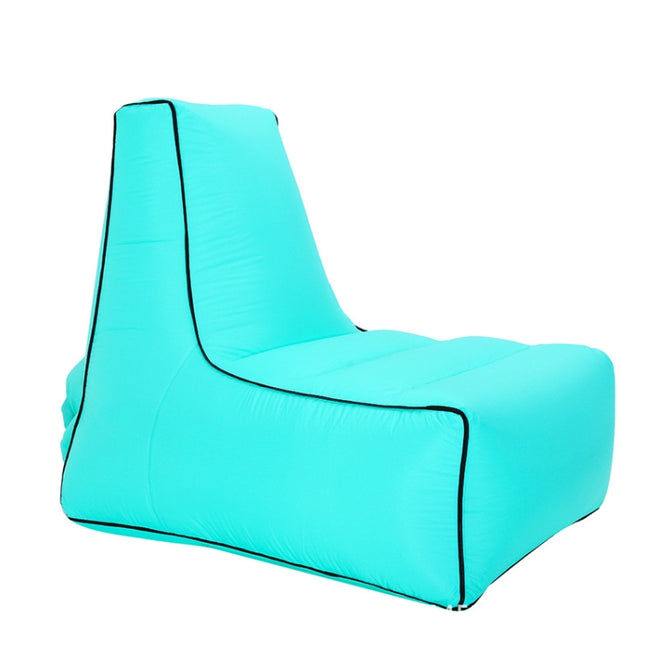 BB1082 Inflatable Sofa Inflatable Bed Outdoor Folding Portable Air Sofa Size: 100 x 90 x 80cm(Lake Green)-garmade.com