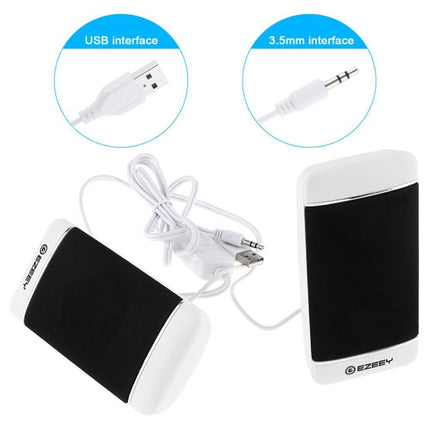 YEEZE S4 Notebook PC Mini Speaker Wired USB 2.0 Portable Speaker(White)-garmade.com