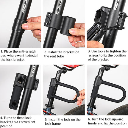 West Biking Bike Lock Motorcycle Wire Lock Anti-Hydraulic Pressure Cut Anti-Theft Lock, Specification: U-shaped Lock-garmade.com