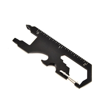 5 PCS 7 In 1 Outdoor Multi-Function Keychain Tool Card(Black)-garmade.com