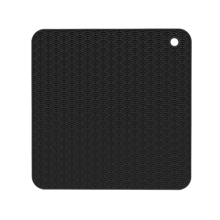 2 PCS Geometry Kitchen Silicone Pot Holder Heat Insulation Pad Square(Black)-garmade.com