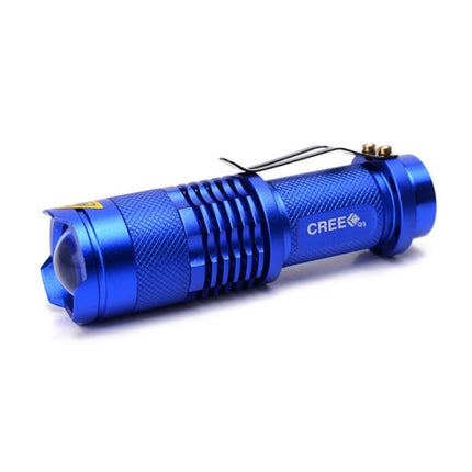 2 PCS Mini Zoom LED Flashlight Dual-Purpose Retractable Flashlight(Blue)-garmade.com