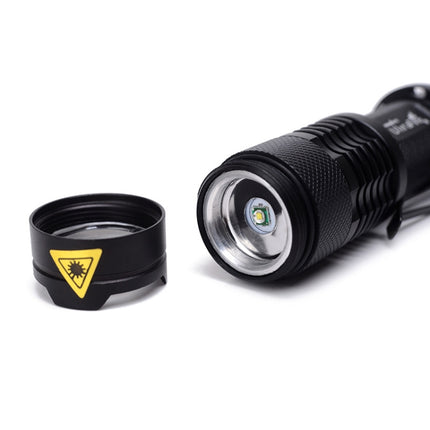 2 PCS Mini Zoom LED Flashlight Dual-Purpose Retractable Flashlight(Silver)-garmade.com