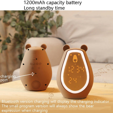 Bear Alarm Clock LED Digital Silent Bedside Lamp Bluetooth Speaker USB Charging Children Cartoon Night Light(Bluetooth+Small Program Version)-garmade.com