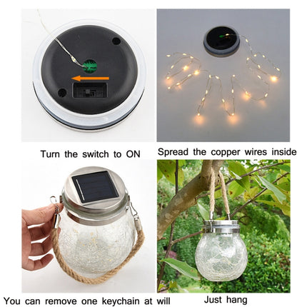 20 LED Solar Energy Glass Bottle Pendent Lamp IP44 Waterproof Outdoor Garden Decoration Light(Color Light)-garmade.com