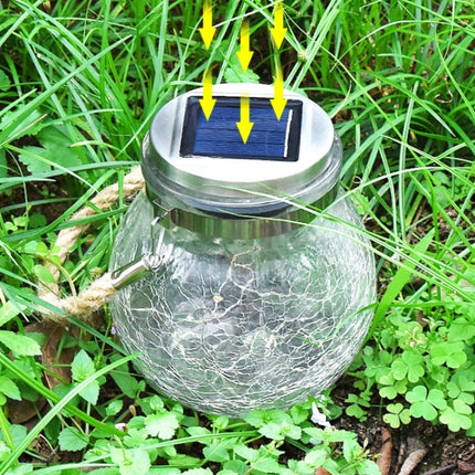 20 LED Solar Energy Glass Bottle Pendent Lamp IP44 Waterproof Outdoor Garden Decoration Light(Color Light)-garmade.com