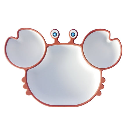 Children One-Piece Full Silicone Table Cartoon Crab Separation Plate(Brown)-garmade.com