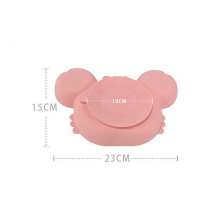 Children One-Piece Full Silicone Table Cartoon Crab Separation Plate(Brown)-garmade.com