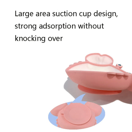 Children One-Piece Full Silicone Table Cartoon Crab Separation Plate(Green)-garmade.com