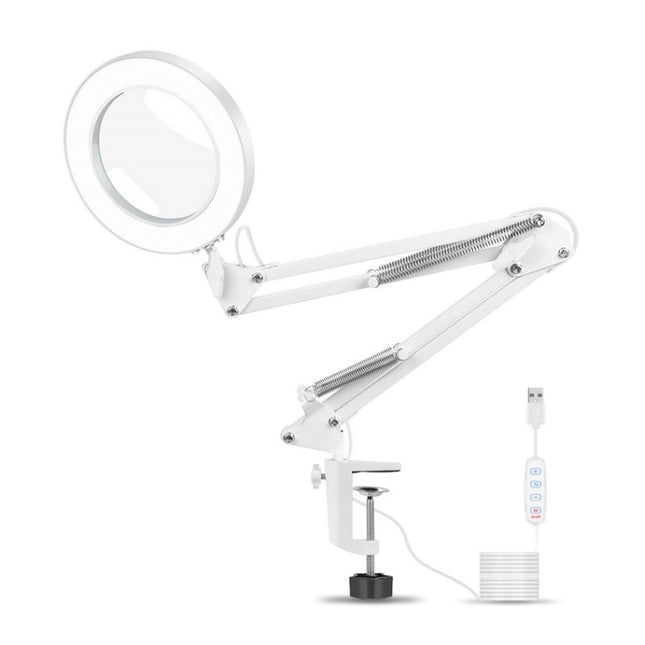 USB Desktop LED Ring Light Welding Auxiliary Magnifying Glass Lighting Desk Lamp-garmade.com