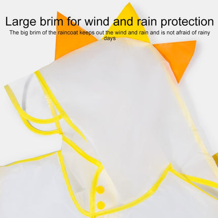 Carton Children Raincoat With Schoolbag Seat Poncho, Size: XL(Yellow Dinosaur)-garmade.com