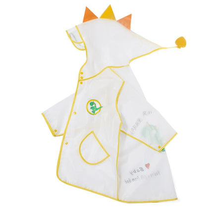 Carton Children Raincoat With Schoolbag Seat Poncho, Size: XXL(Green Dinosaur)-garmade.com