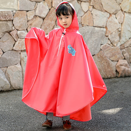 Cycling Children Raincoat Students Thickened Waterproof Cape Poncho, Size: L(Pink)-garmade.com