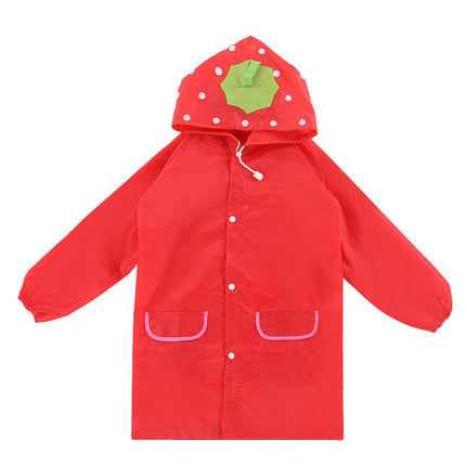 2 PCS Children Cartoon Raincoat Student Poncho(Red)-garmade.com