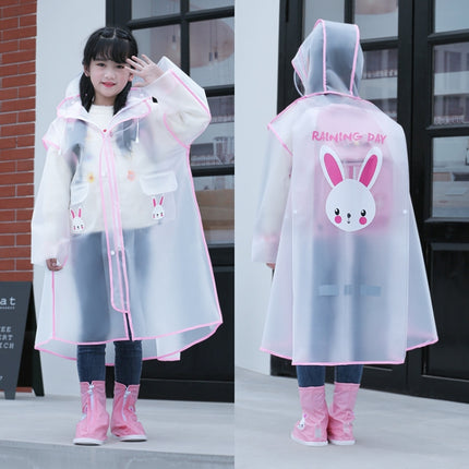 CYX307 Students And Children With Schoolbags Raincoats Full-Body Waterproof Poncho, Size: M(Powder)-garmade.com