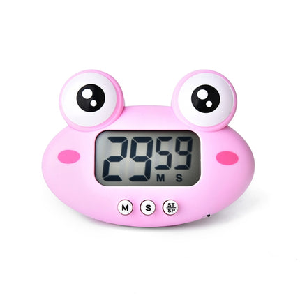 2 PCS Kitchen Baking Cartoon Animal Electronic Timer Alarm Clock Student Learning Timer(Pink Frog)-garmade.com