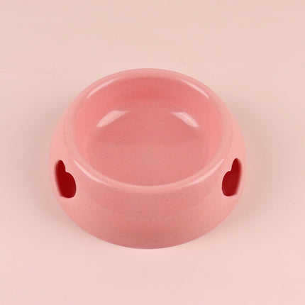 3 PCS Dog Bowls Plastic Love Single Bowl Pet Bowl Cat Food Bowl Small(Pink)-garmade.com