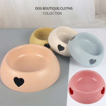 3 PCS Dog Bowls Plastic Love Single Bowl Pet Bowl Cat Food Bowl Small(Pink)-garmade.com