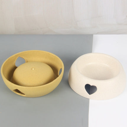 3 PCS Dog Bowls Plastic Love Single Bowl Pet Bowl Cat Food Bowl Small(Gray)-garmade.com