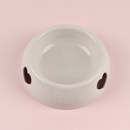 3 PCS Dog Bowls Plastic Love Single Bowl Pet Bowl Cat Food Bowl Large(Gray)-garmade.com