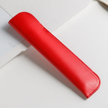 10 PCS Leather Pencil Bag Simple Portable PU Stationery Protective Shell(Red)-garmade.com