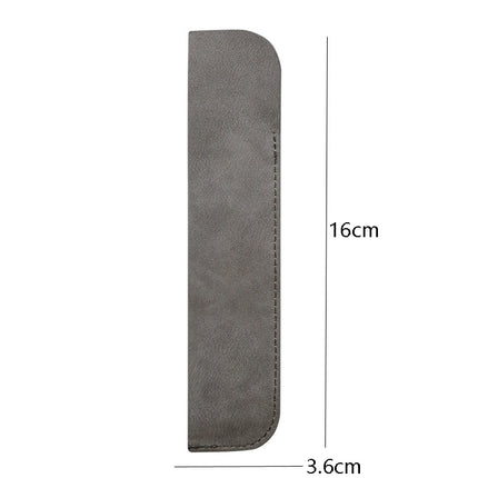 10 PCS Leather Pencil Bag Simple Portable PU Stationery Protective Shell(Gray)-garmade.com