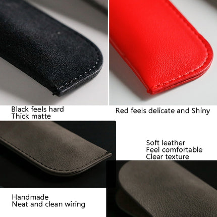 10 PCS Leather Pencil Bag Simple Portable PU Stationery Protective Shell(Black)-garmade.com