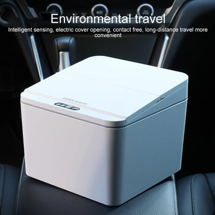 EXPED SMART Desktop Smart Induction Electric Storage Box Car Trash Can, Colour: 4L Battery Version (White)-garmade.com