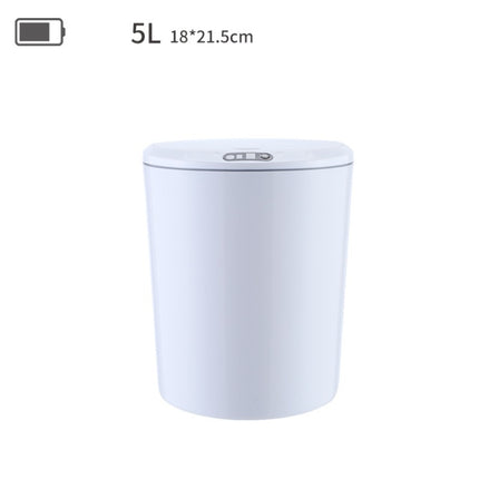 EXPED SMART Desktop Smart Induction Electric Storage Box Car Office Trash Can, Specification: 5L Battery Version (White)-garmade.com